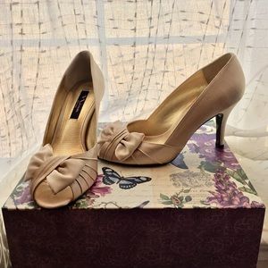 Satin Gold Nina Heels